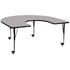 Mobile 60''W x 66''L Horseshoe Thermal Laminate Activity Table - Height Adjustable Short Legs
