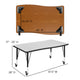 Grey |#| Mobile 76inch Oval Wave Activity Table Set-14inch Student Stack Chairs, Grey/Black