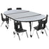 Mobile 76" Oval Wave Flexible Laminate Activity Table Set with 14" Student Stack Chairs