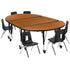 Mobile 76" Oval Wave Flexible Laminate Activity Table Set with 14" Student Stack Chairs