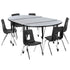 Mobile 76" Oval Wave Flexible Laminate Activity Table Set with 16" Student Stack Chairs