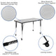 Grey |#| Mobile 76inch Oval Wave Activity Table Set-18inch Student Stack Chairs, Grey/Black