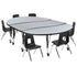 Mobile 86" Oval Wave Flexible Laminate Activity Table Set with 12" Student Stack Chairs