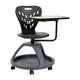 Black |#| Black Mobile Desk Chair - 360° Tablet Rotation and Storage Cubby