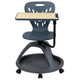 Dark Gray |#| Dark Gray Mobile Desk Chair - 360° Tablet Rotation and Storage Cubby