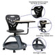 Black |#| Black Mobile Desk Chair - 360° Tablet Rotation and Storage Cubby