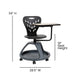 Black |#| Black Mobile Desk Chair - 360° Tablet Rotation and Storage Cubby