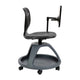 Black |#| Black Mobile Desk Chair - 360° Tablet Rotation and Storage Cubby