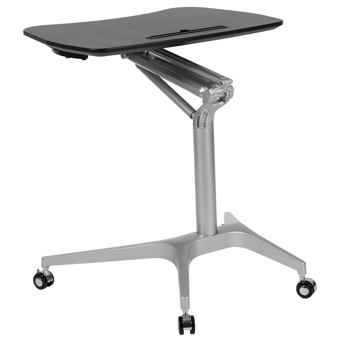 Black |#| Black Mobile Sit-Down, Stand-Up Ergonomic Computer Desk - Standing Desk