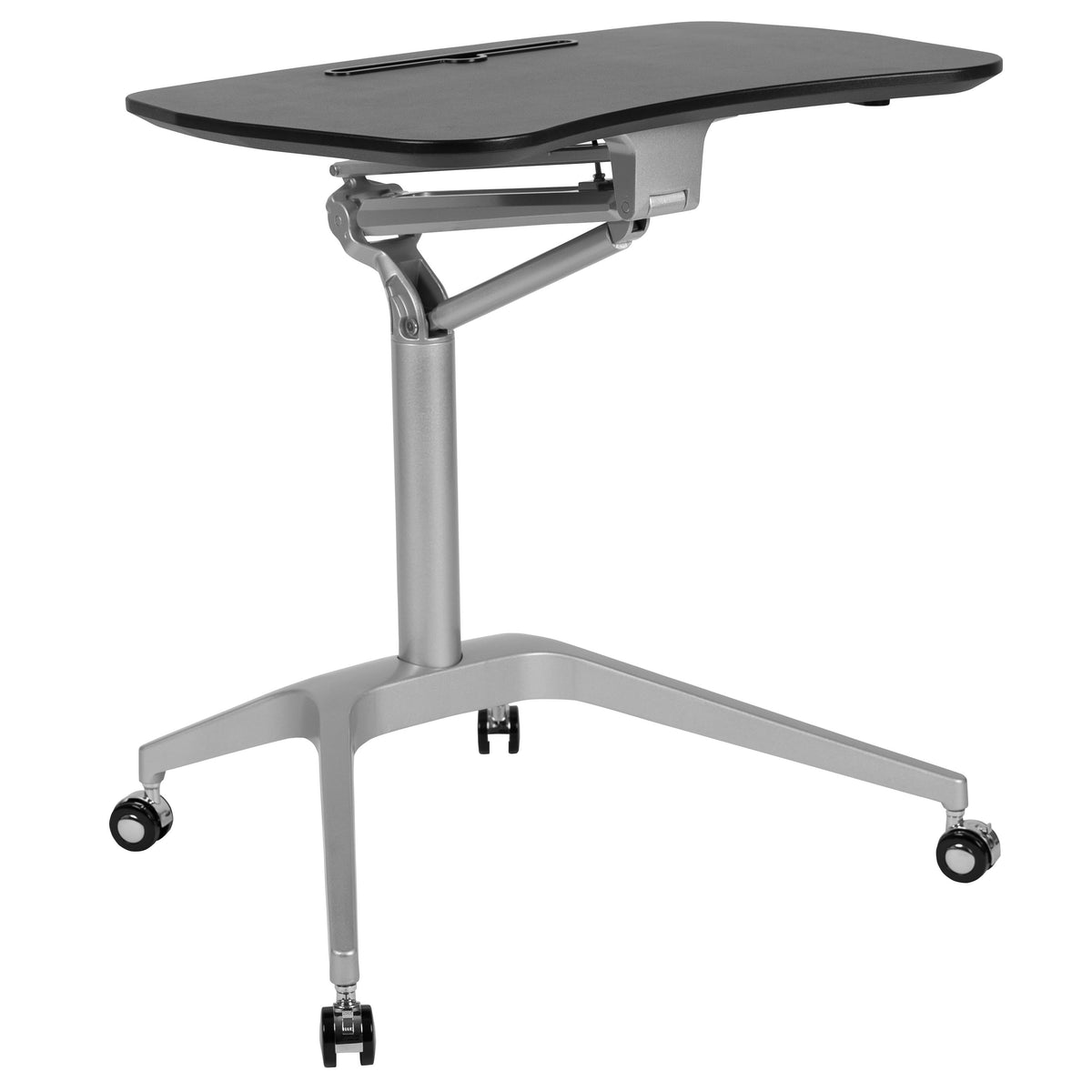 Black |#| Black Mobile Sit-Down, Stand-Up Ergonomic Computer Desk - Standing Desk