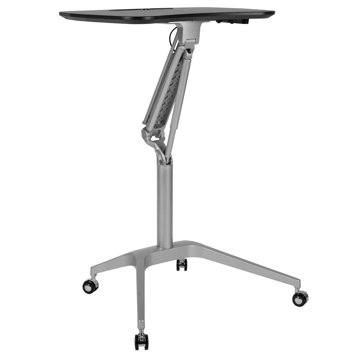 Black |#| Black Mobile Sit-Down, Stand-Up Ergonomic Computer Desk - Standing Desk