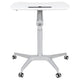 White |#| White Mobile Sit-Down, Stand-Up Ergonomic Computer Desk - Standing Desk