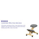 Mobile Wooden Ergonomic Kneeling Office Chair in Gray Fabric