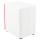 White and Red |#| Modern 3-Drawer Mobile Locking Filing Cabinet-White with Red Faceplate