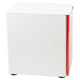 White and Red |#| Modern 3-Drawer Mobile Locking Filing Cabinet-White with Red Faceplate