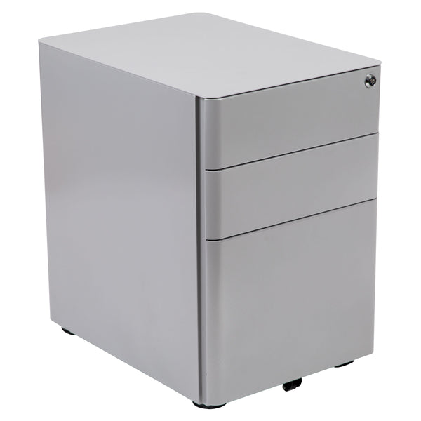 Gray |#| Modern 3-Drawer Mobile Locking Filing Cabinet Storage Organizer-Gray