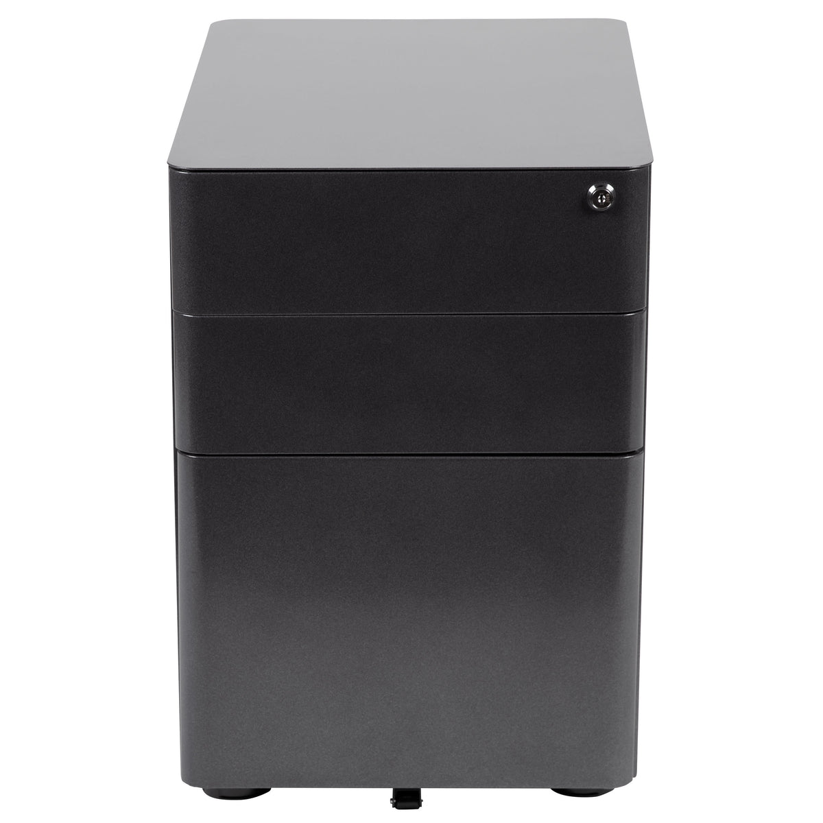 Black |#| Modern 3-Drawer Mobile Locking Filing Cabinet Storage Organizer-Black