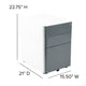 White and Charcoal |#| Modern 3-Drawer Mobile Locking Filing Cabinet-White with Charcoal Faceplate