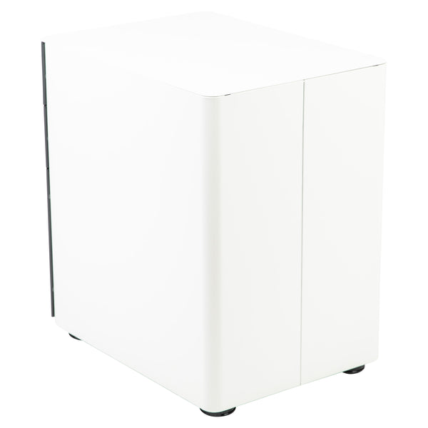 White and Charcoal |#| Modern 3-Drawer Mobile Locking Filing Cabinet-White with Charcoal Faceplate