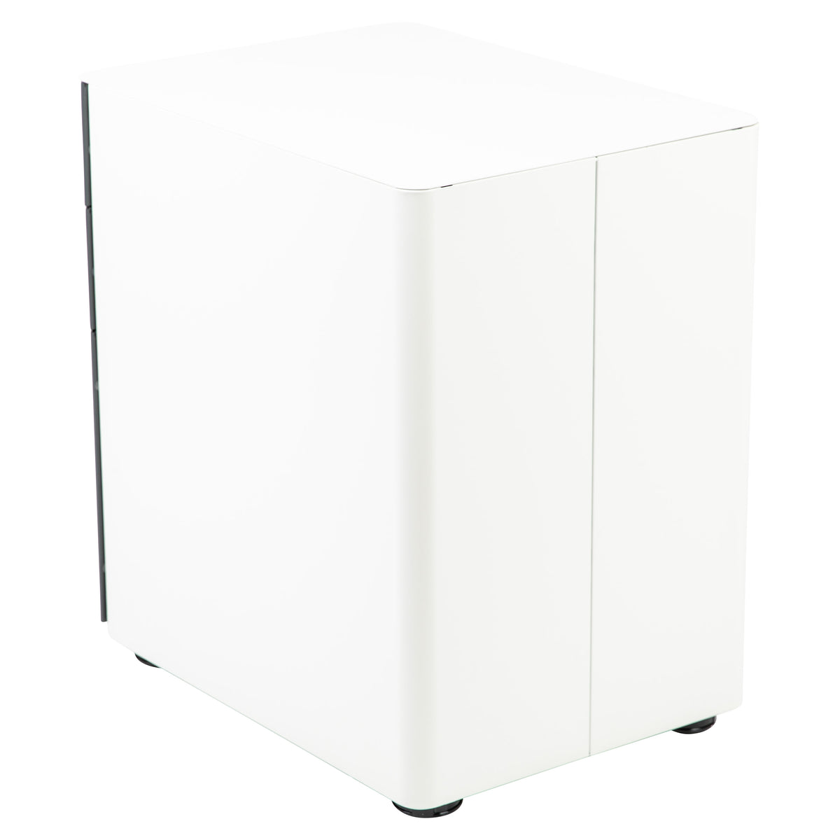 White and Charcoal |#| Modern 3-Drawer Mobile Locking Filing Cabinet-White with Charcoal Faceplate