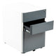 White and Charcoal |#| Modern 3-Drawer Mobile Locking Filing Cabinet-White with Charcoal Faceplate