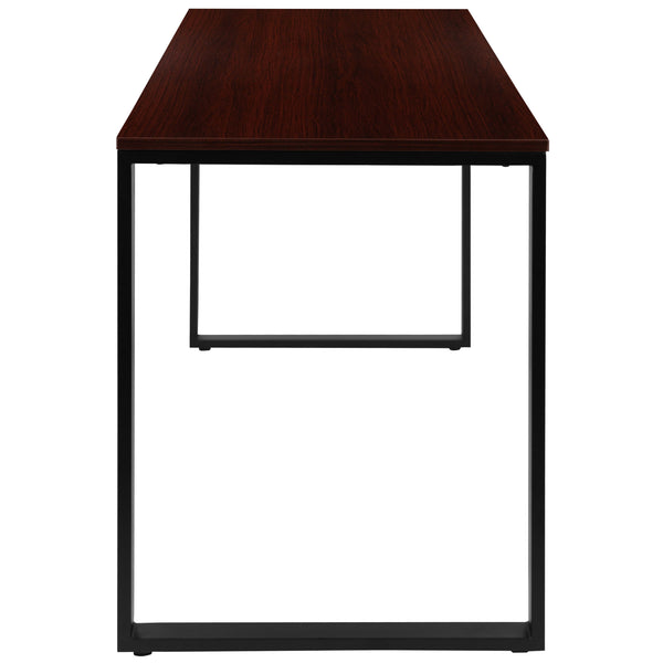 Mahogany |#| Commercial Grade Industrial Style Office Desk - 55inch Length (Mahogany)