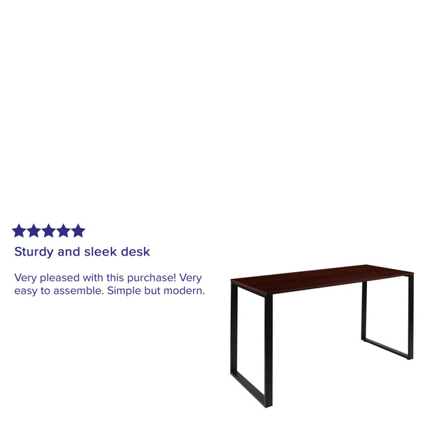 Mahogany |#| Commercial Grade Industrial Style Office Desk - 55inch Length (Mahogany)