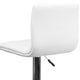 White Vinyl/Chrome Frame |#| White Vinyl Adjustable Height Barstool w/ Horizontal Stitch Back & Chrome Base