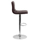 Brown Vinyl/Chrome Frame |#| Brown Vinyl Adjustable Height Barstool w/ Horizontal Stitch Back & Chrome Base