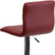 Burgundy Vinyl/Chrome Frame |#| Burgundy Vinyl Adjustable Height Barstool with Horizontal Stitch Back