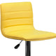 Yellow Vinyl/Chrome Frame |#| Yellow Vinyl Adjustable Height Barstool w/ Horizontal Stitch Back & Chrome Base