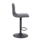 Gray Vinyl/Black Frame |#| Gray Vinyl Adjustable Height Barstool w/ Horizontal Stitch Back & Black Base