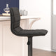 Black Vinyl/Black Frame |#| Black Vinyl Adjustable Height Barstool w/ Horizontal Stitch Back & Black Base