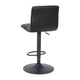 Black Vinyl/Black Frame |#| Black Vinyl Adjustable Height Barstool w/ Horizontal Stitch Back & Black Base