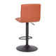 Cognac Vinyl/Black Frame |#| Cognac Vinyl Adjustable Height Barstool w/ Horizontal Stitch Back & Black Base