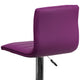 Purple Vinyl/Chrome Frame |#| Purple Vinyl Adjustable Height Barstool w/ Horizontal Stitch Back & Chrome Base