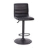 Modern Vinyl Adjustable Height Barstool with Horizontal Stitch Back