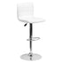 Modern Vinyl Adjustable Height Barstool with Horizontal Stitch Back