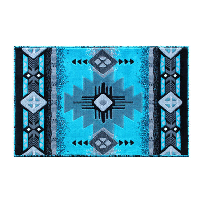 Mohave Collection Traditional Southwestern Style Area Rug - Olefin Fibers with Jute Backing