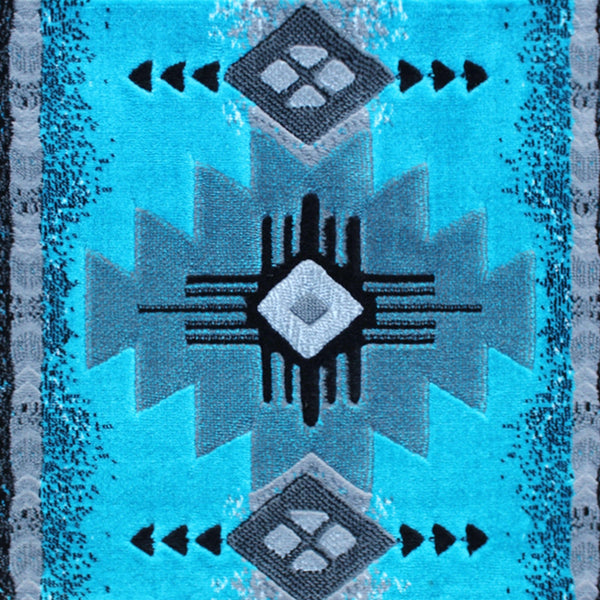 Black,5' x 7' |#| Traditional Southwestern Style Black Olefin Fiber Area Rug - 5' x 7'