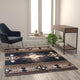 Black,5' x 7' |#| Traditional Southwestern Style Black Olefin Fiber Area Rug - 5' x 7'