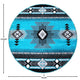 Turquoise,5' Round |#| Traditional Southwestern Style Turquoise Olefin Fiber Area Rug - 5' x 5'