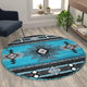 Turquoise,5' Round |#| Traditional Southwestern Style Turquoise Olefin Fiber Area Rug - 5' x 5'