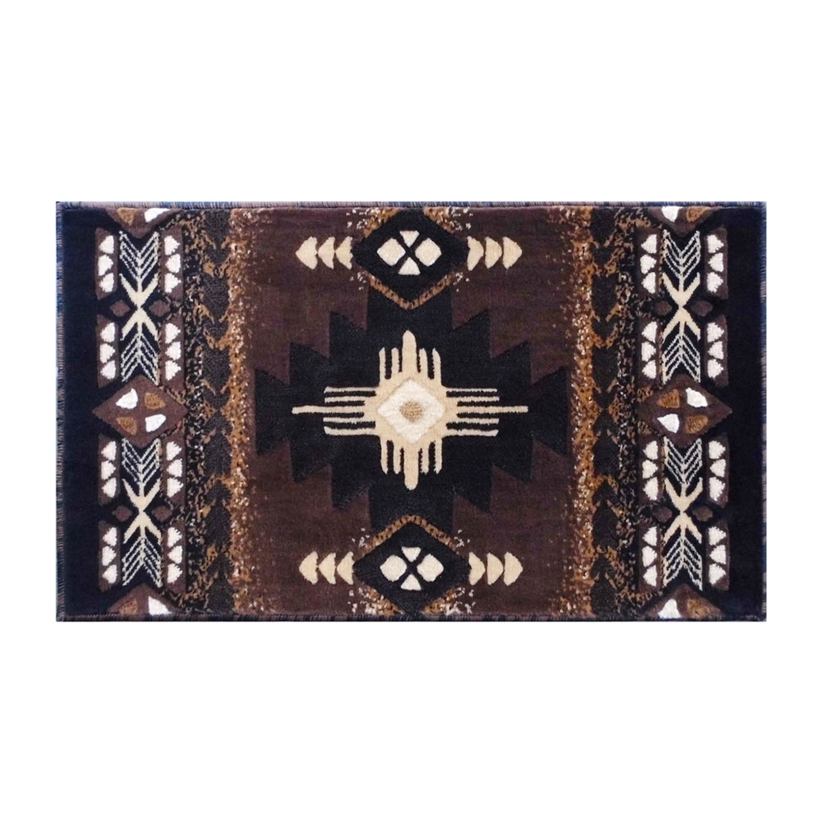 Chocolate,2' x 3' |#| Traditional Southwestern Style Chocolate Olefin Fiber Area Rug - 2' x 3'