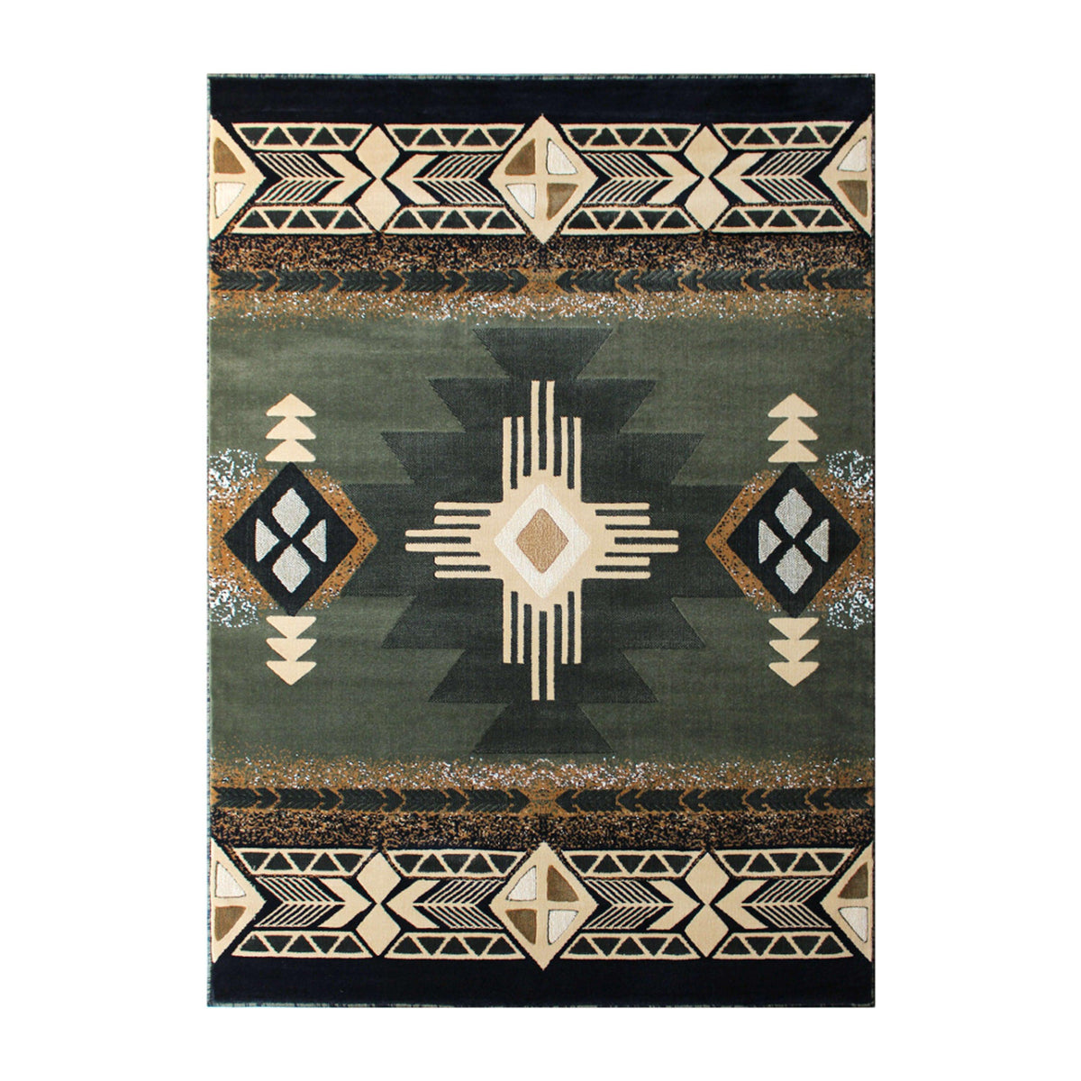 Sage,8' x 10' |#| Traditional Southwestern Style Sage Olefin Fiber Area Rug - 8' x 10'