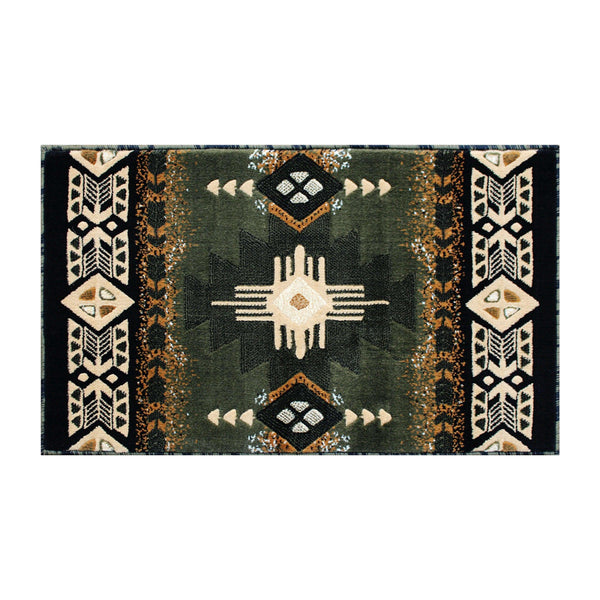 Sage,2' x 3' |#| Traditional Southwestern Style Sage Olefin Fiber Area Rug - 2' x 3'