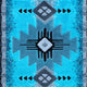 Turquoise,2' x 7' |#| Traditional Southwestern Style Turquoise Olefin Fiber Area Rug - 2' x 7'