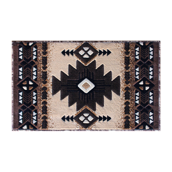 Brown,2' x 3' |#| Traditional Southwestern Style Brown Olefin Fiber Area Rug - 2' x 3'