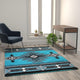 Turquoise,5' x 7' |#| Traditional Southwestern Style Turquoise Olefin Fiber Area Rug - 5' x 7'