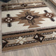 Ivory,5' x 7' |#| Traditional Southwestern Style Ivory Olefin Fiber Area Rug - 5' x 7'